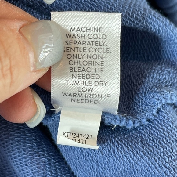 PureJill Organic Cotton Tie Dye Blue & White Cozy Sweater Size Large - Picture 8 of 12